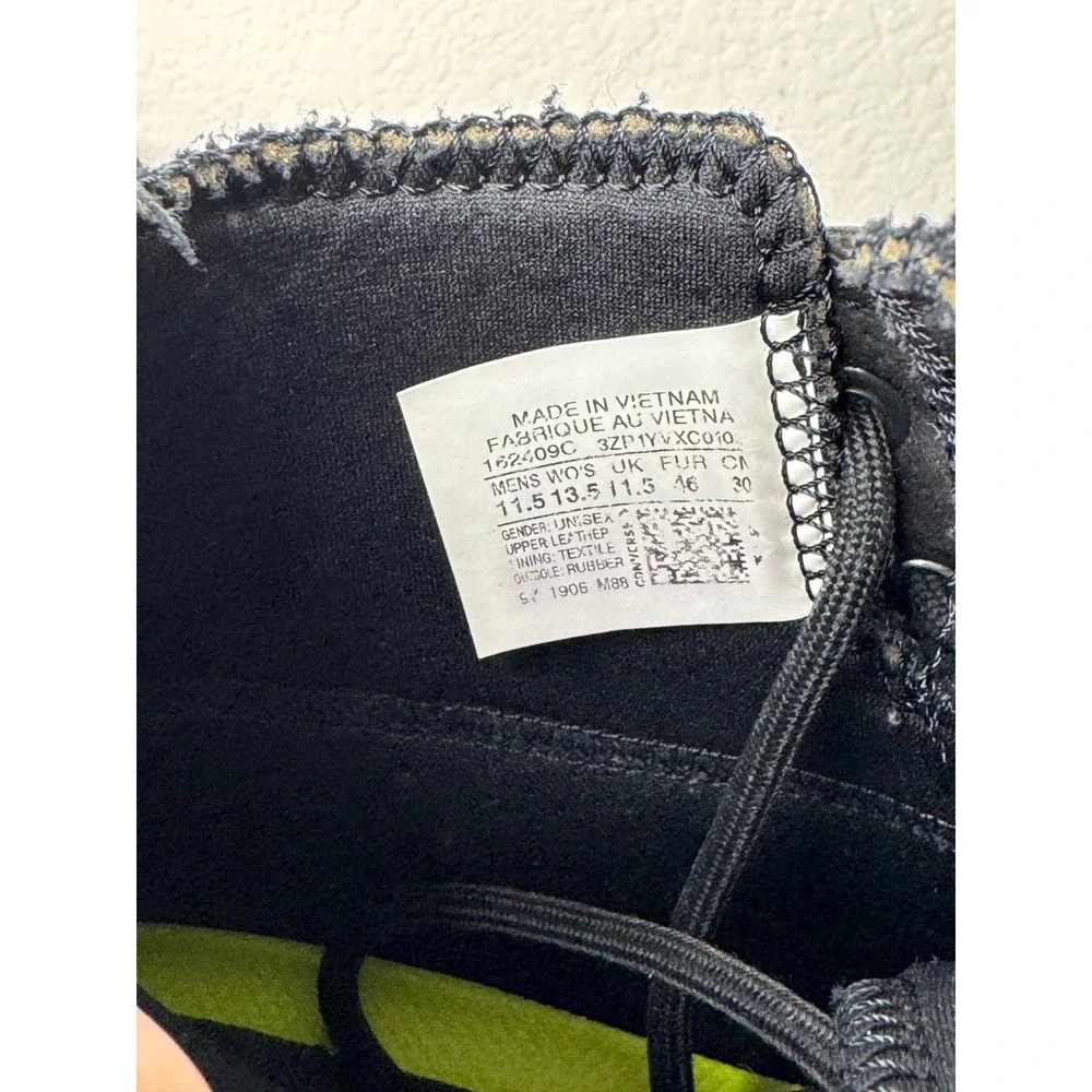 Converse Chuck Taylor All Star Black Leather Lunarlon High Top Mens 11.5 162409C - Picture 8 of 11